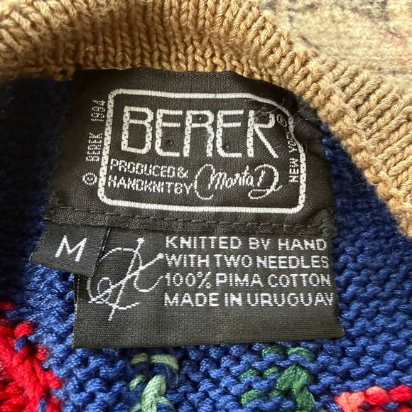 Vintage 90s Berek Marta D Grandma's China Pantry Cats Novelty Cardigan Sweater M - Picture 3 of 8